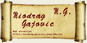 Miodrag Gajović vizit kartica